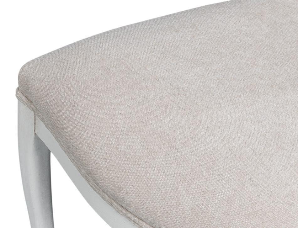 Cortina White, Taupe Chenille Oval Cane Back Dining Chair, Set of 2 - White Glove Included