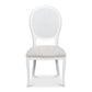 Cortina White, Taupe Chenille Oval Cane Back Dining Chair, Set of 2 - White Glove Included