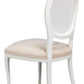 Cortina White, Velvet Taupe Oval Cane Back Dining Chair, Set of 2 - White Glove Included