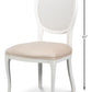 Cortina White, Velvet Taupe Oval Cane Back Dining Chair, Set of 2 - White Glove Included