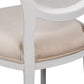 Cortina White, Velvet Taupe Oval Cane Back Dining Chair, Set of 2 - White Glove Included