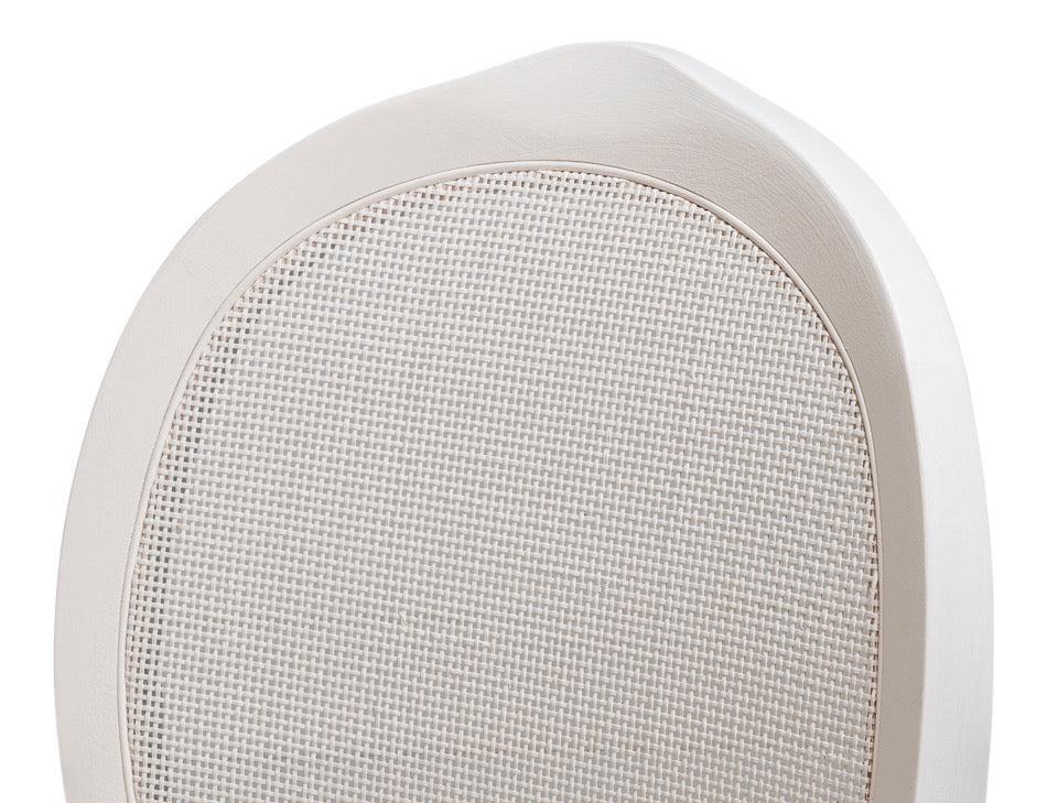 Cortina White, Velvet Taupe Oval Cane Back Dining Chair, Set of 2 - White Glove Included