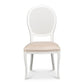 Cortina White, Velvet Taupe Oval Cane Back Dining Chair, Set of 2 - White Glove Included