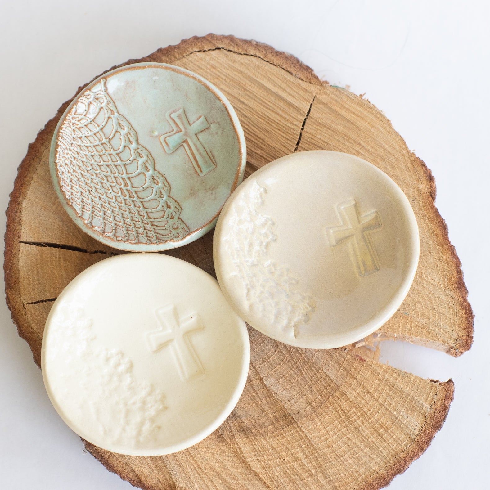 Cross Ring Dish Without Gold-Ceramic-tbgypsysoul