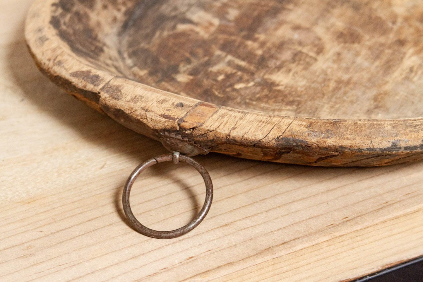 Distressed Dough Wooden Bowl-Bowl-tbgypsysoul