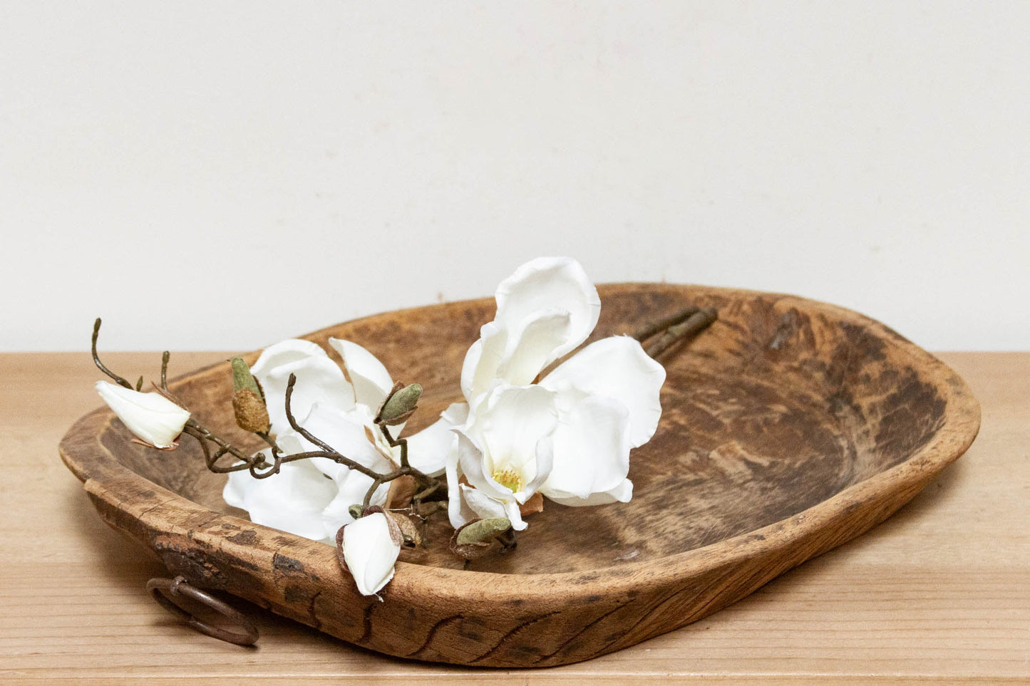 Distressed Dough Wooden Bowl-Bowl-tbgypsysoul