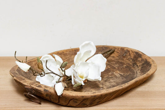 Distressed Dough Wooden Bowl-Bowl-tbgypsysoul