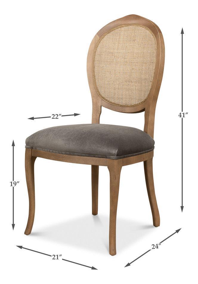 French Country Oval Cane Back Dining Chair, Set of 2 - White Glove Included-Dining Chair-tbgypsysoul