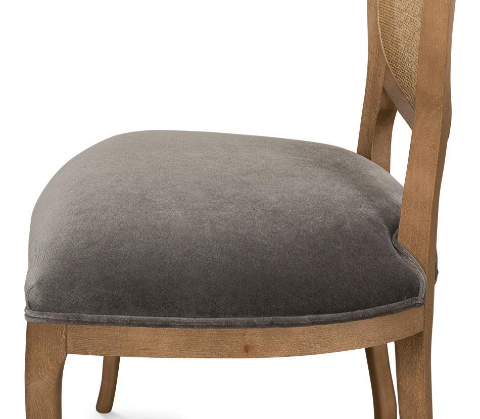 French Country Oval Cane Back Dining Chair, Set of 2 - White Glove Included-Dining Chair-tbgypsysoul