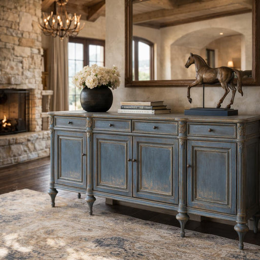 The Élevé Ranch Sideboard - Blue Patiné-Buffet Sideboard-tbgypsysoul