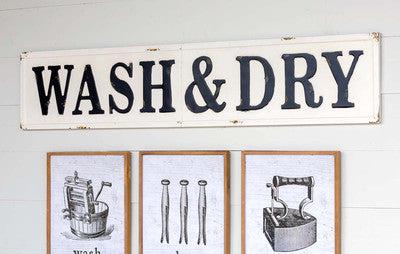 Embossed Metal Wash & Dry Sign-Decorative Signs-tbgypsysoul