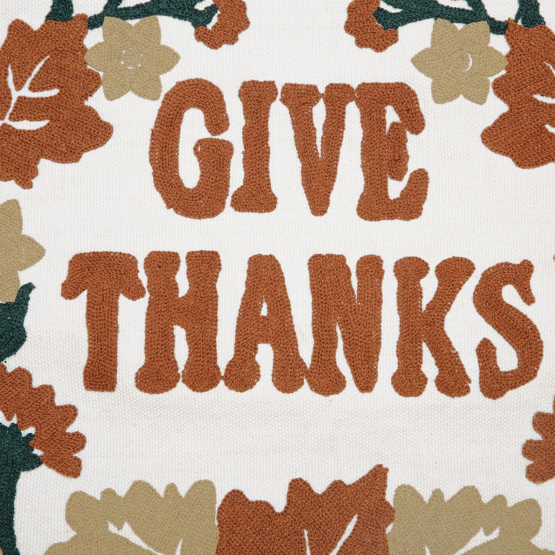Embroidered Farmhouse Give Thanks Plaid Pillow Cover-Throw Pillow-tbgypsysoul