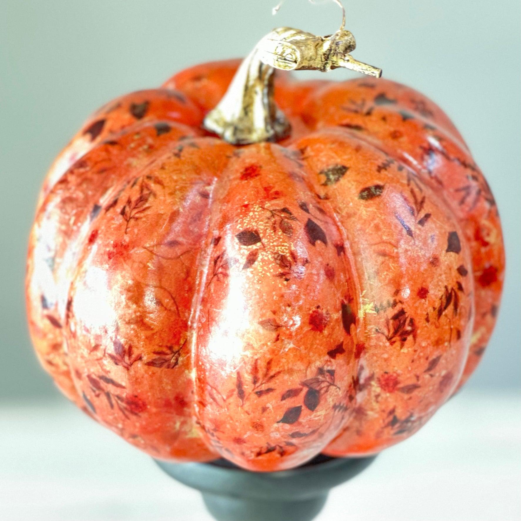 Fall Foliage Pumpkin-Decorative Pumpkins-tbgypsysoul