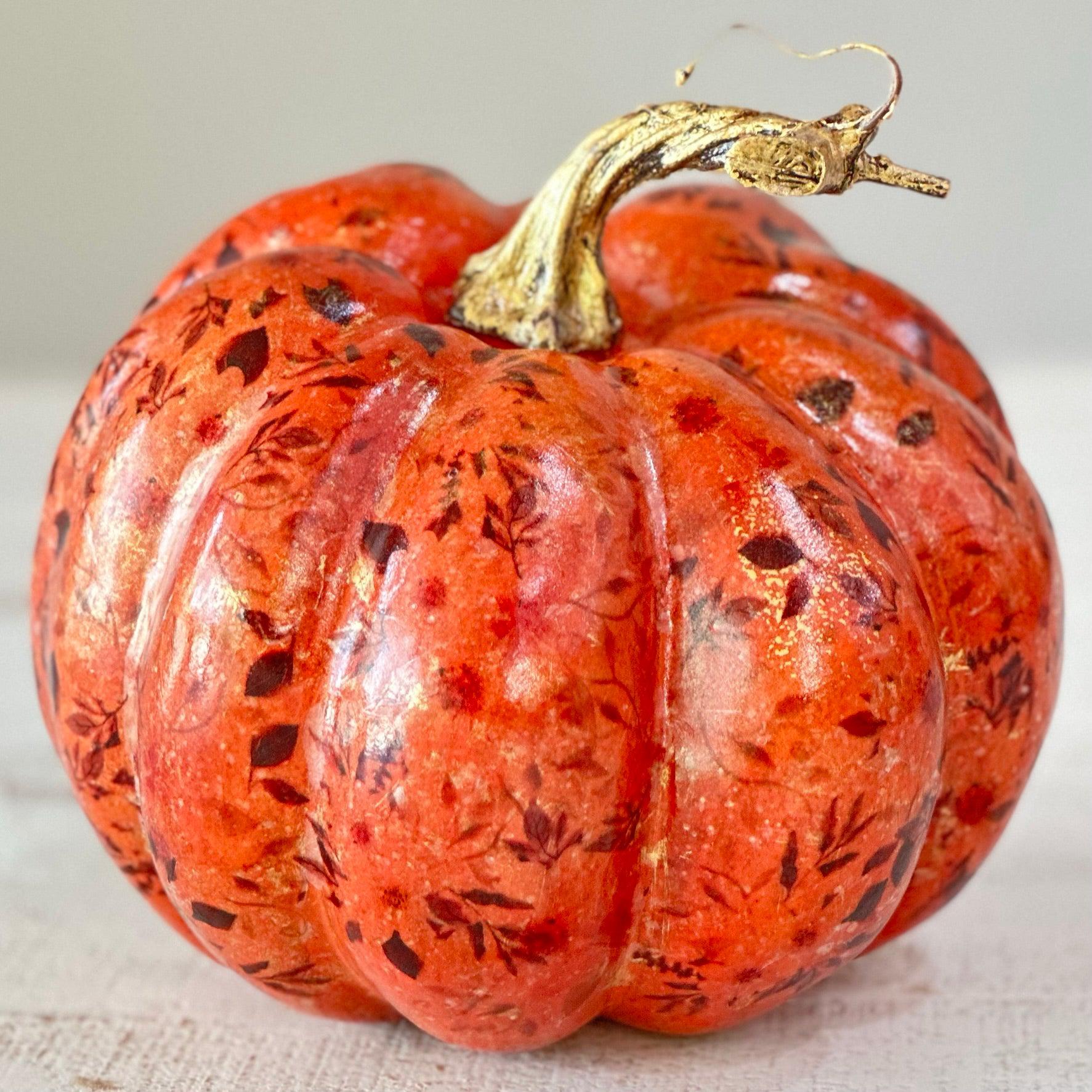 Fall Foliage Pumpkin-Decorative Pumpkins-tbgypsysoul