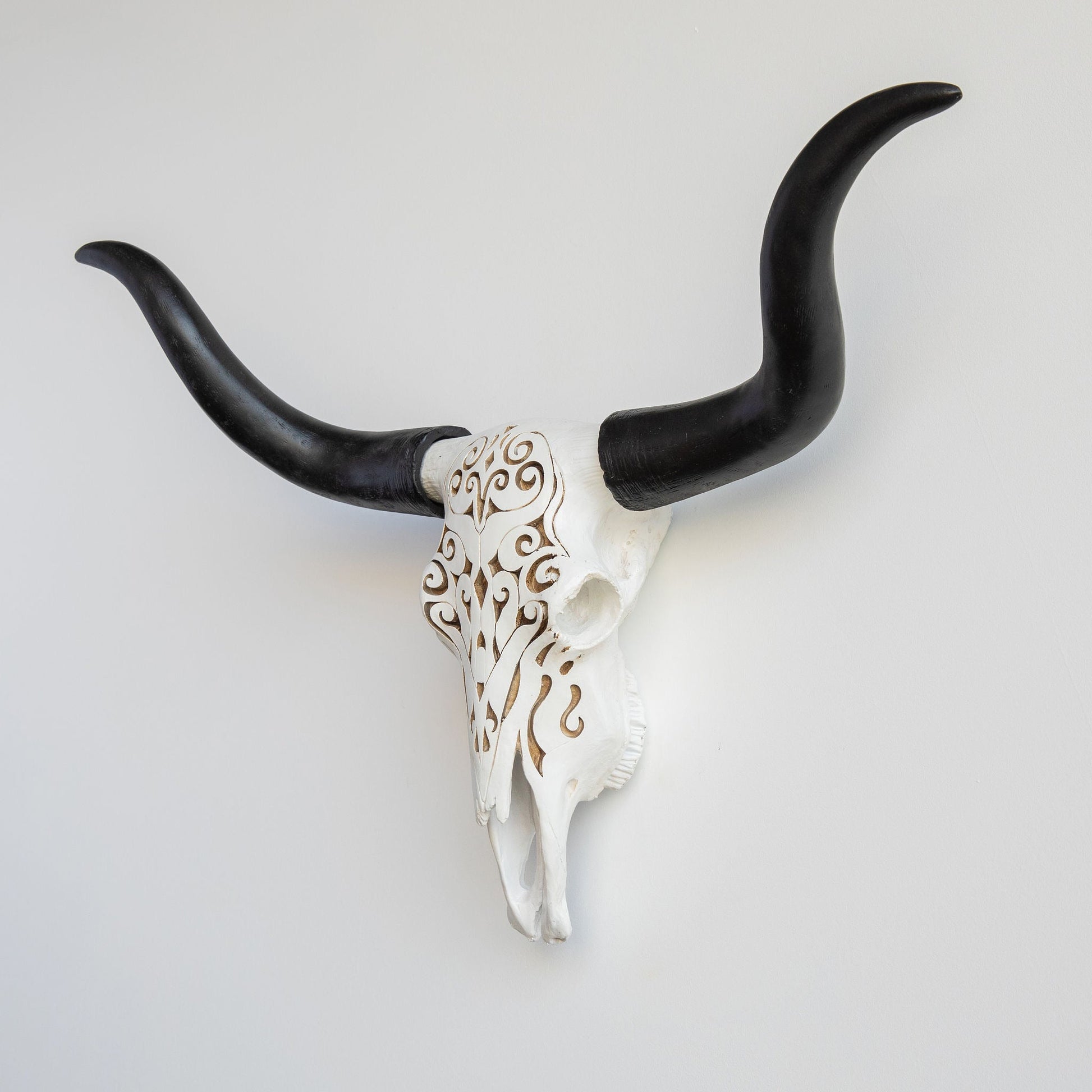 Faux Carved Texas Longhorn Skull-Wall Decor-tbgypsysoul