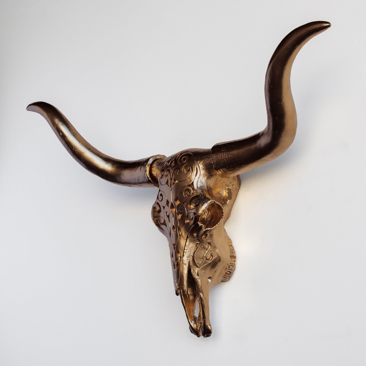 Faux Carved Texas Longhorn Skull-Wall Decor-tbgypsysoul