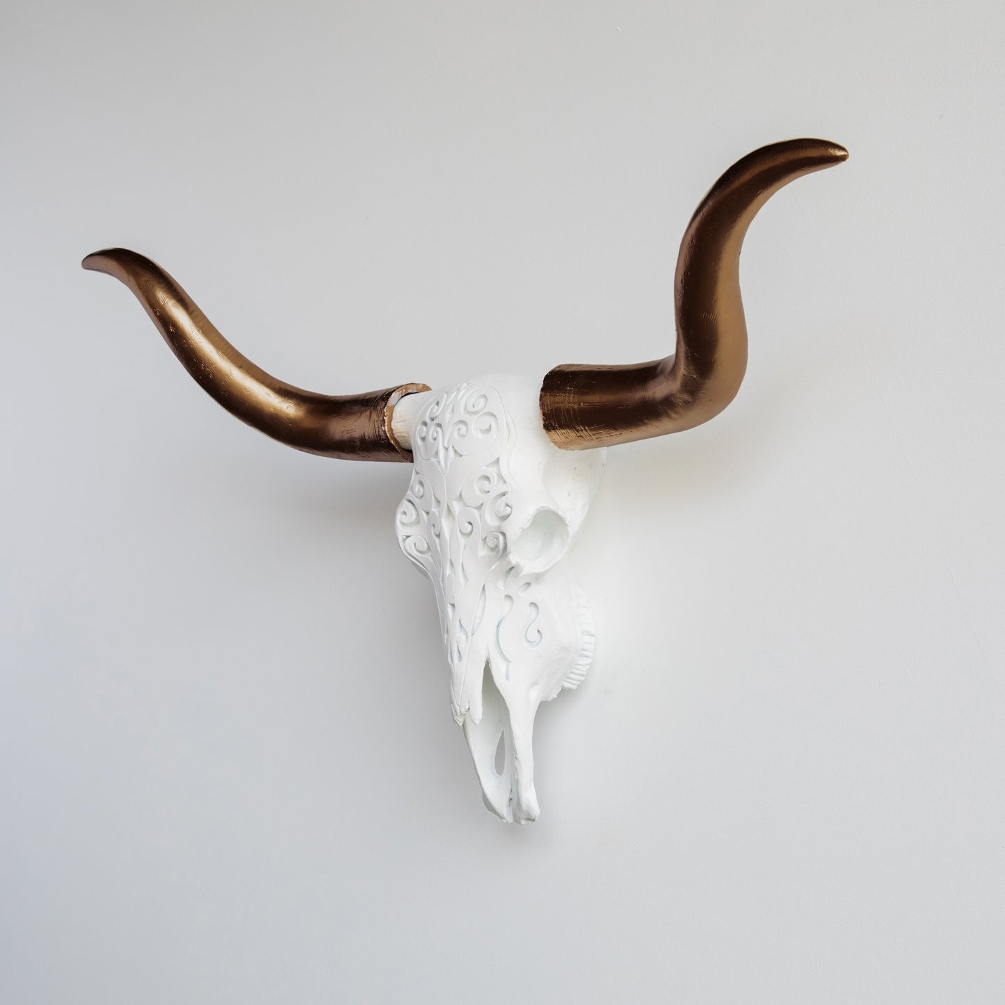Faux Carved Texas Longhorn Skull-Wall Decor-tbgypsysoul