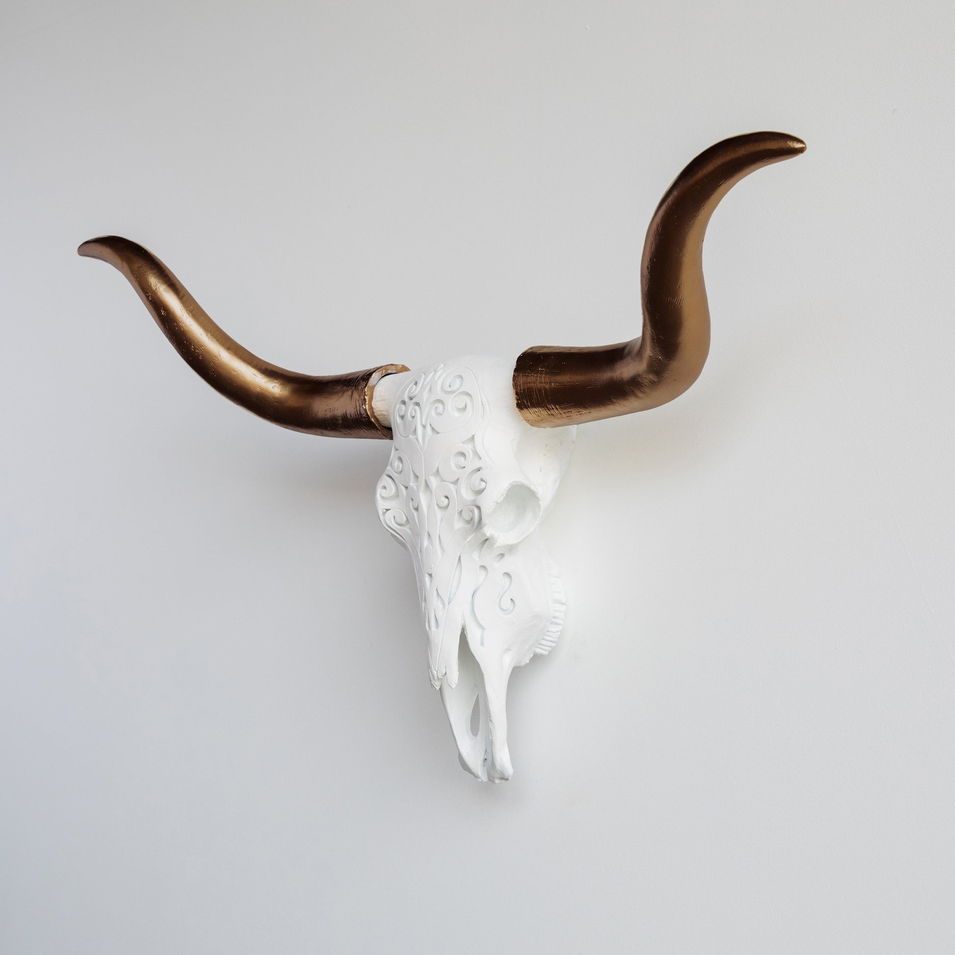 Faux Carved Texas Longhorn Skull-Wall Decor-tbgypsysoul