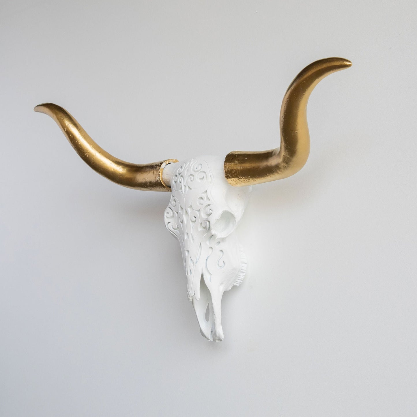 Faux Carved Texas Longhorn Skull-Wall Decor-tbgypsysoul