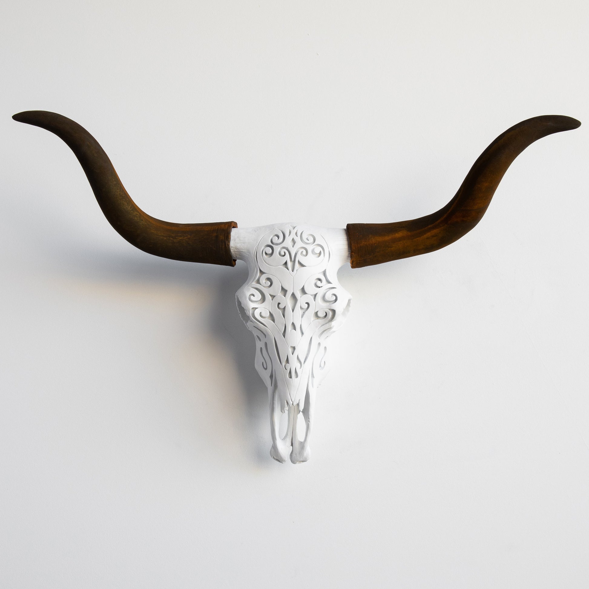 Faux Carved Texas Longhorn Skull-Wall Decor-tbgypsysoul