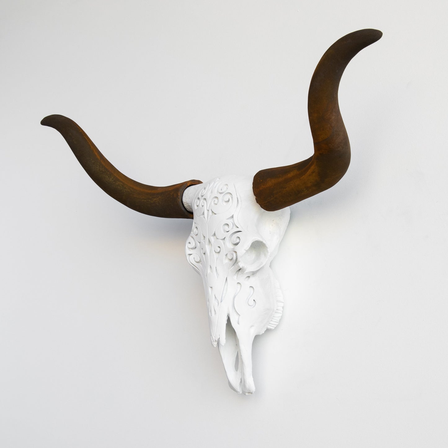 Faux Carved Texas Longhorn Skull-Wall Decor-tbgypsysoul