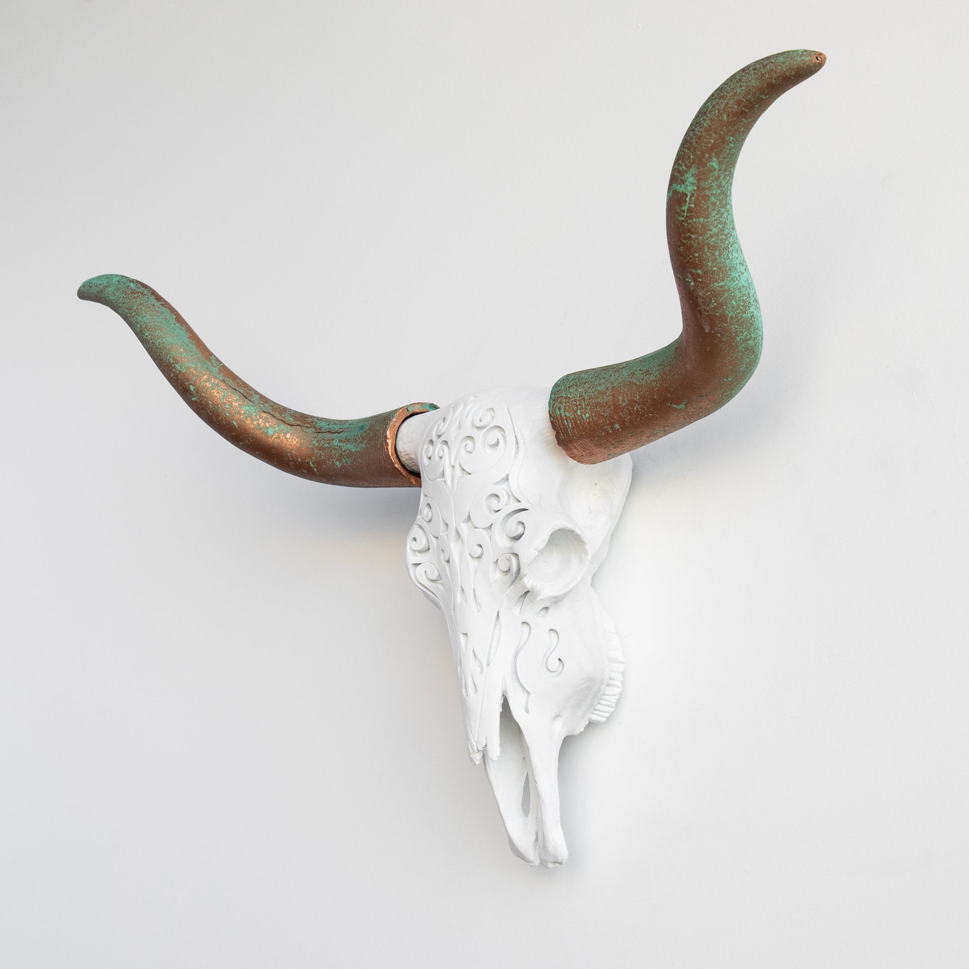 Faux Carved Texas Longhorn Skull-Wall Decor-tbgypsysoul