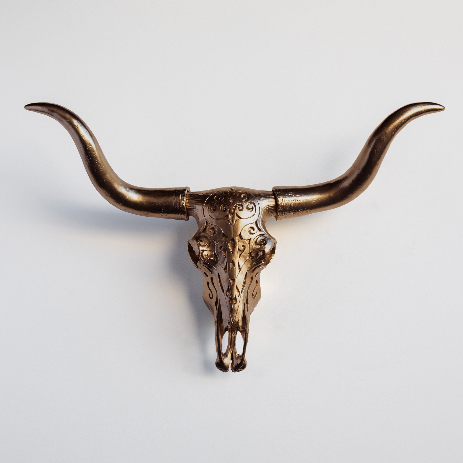 Faux Carved Texas Longhorn Skull-Wall Decor-tbgypsysoul