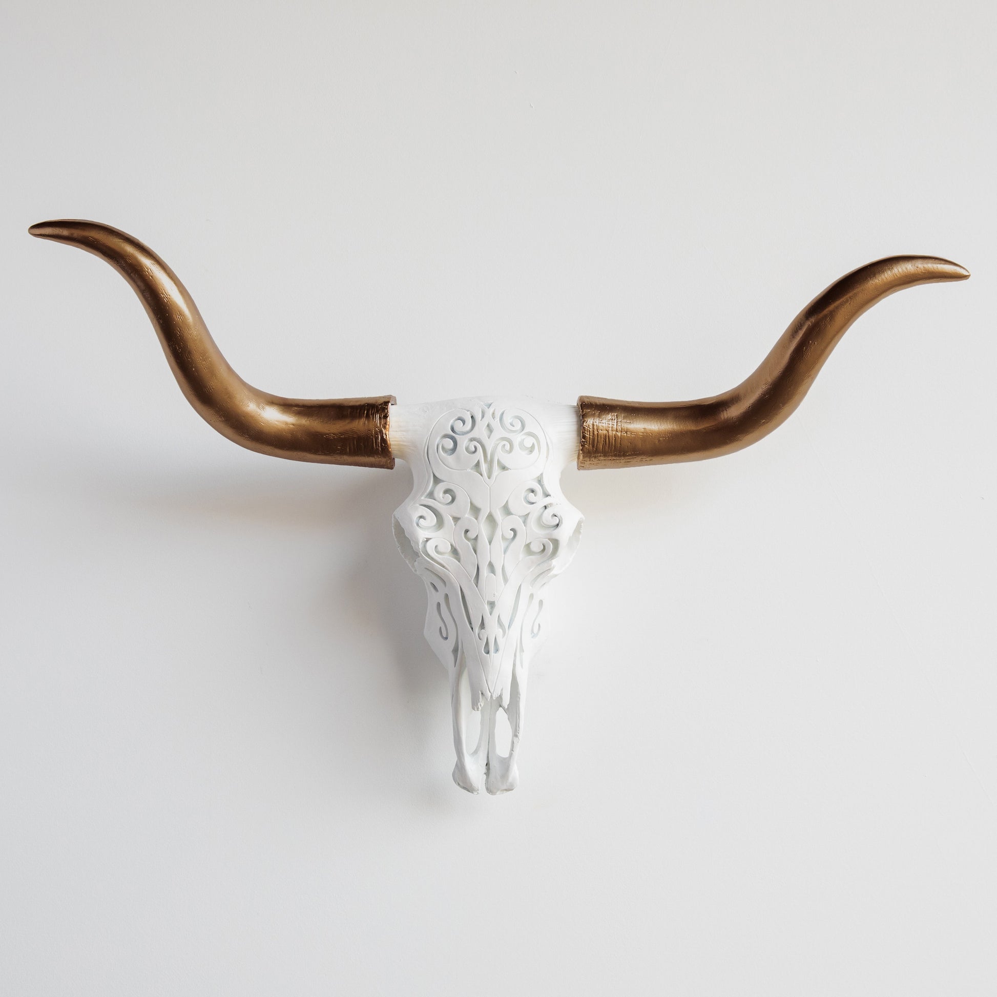 Faux Carved Texas Longhorn Skull-Wall Decor-tbgypsysoul