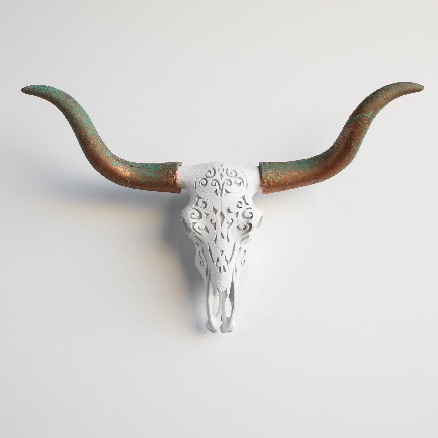 Faux Carved Texas Longhorn Skull-Wall Decor-tbgypsysoul