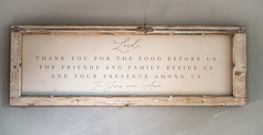 Food, Friends & Family Prayer - Wide Holland Window-Wall Art-tbgypsysoul