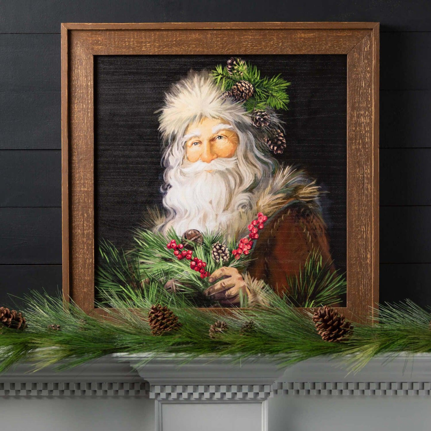 Framed Woodland Santa Portrait-Wall Art-tbgypsysoul