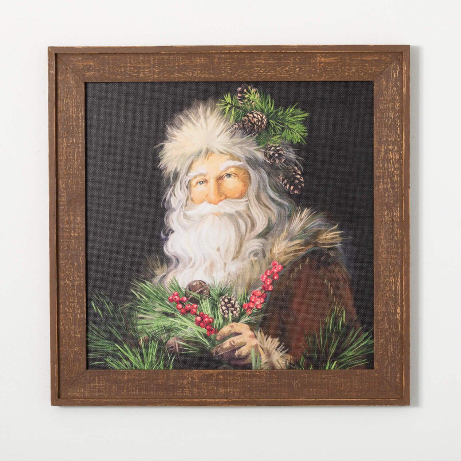 Framed Woodland Santa Portrait-Wall Art-tbgypsysoul