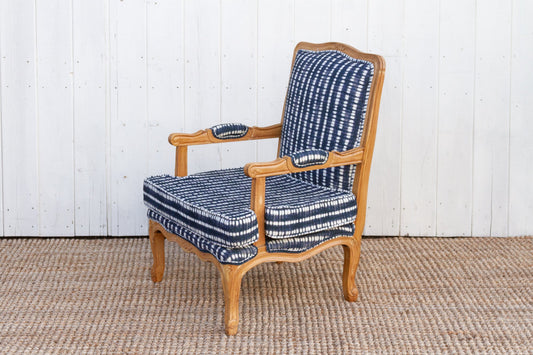 French Bleached Wood Indigo Chair-tbgypsysoul