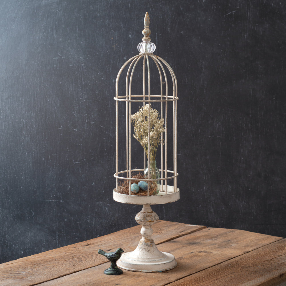 French Country Bird Cage Cloche - 27.75” Tall-tbgypsysoul