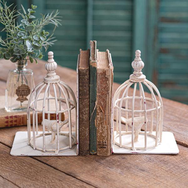 french-country-birdcage-bookends-home-decor-ctw-Threadbare Gypsy Soul