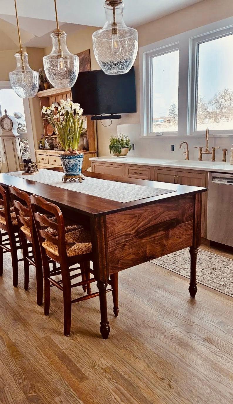 French Country Farmhouse Kitchen Island - Custom, Handmade; Choose your size, finish, and hardware-Kitchen Island-tbgypsysoul