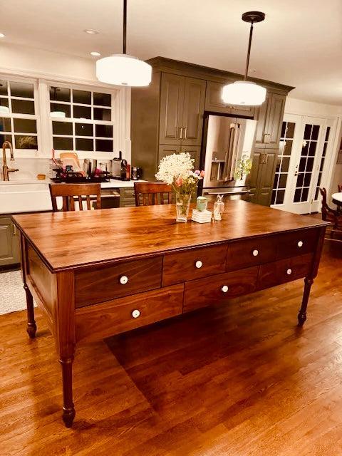 French Country Farmhouse Kitchen Island - Custom, Handmade; Choose your size, finish, and hardware-Kitchen Island-tbgypsysoul