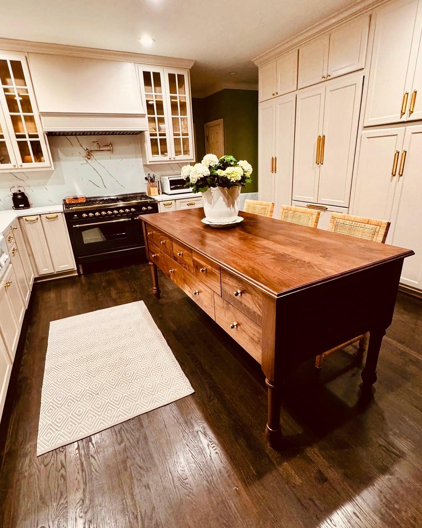 French Country Farmhouse Kitchen Island - Custom, Handmade; Choose your size, finish, and hardware-Kitchen Island-tbgypsysoul