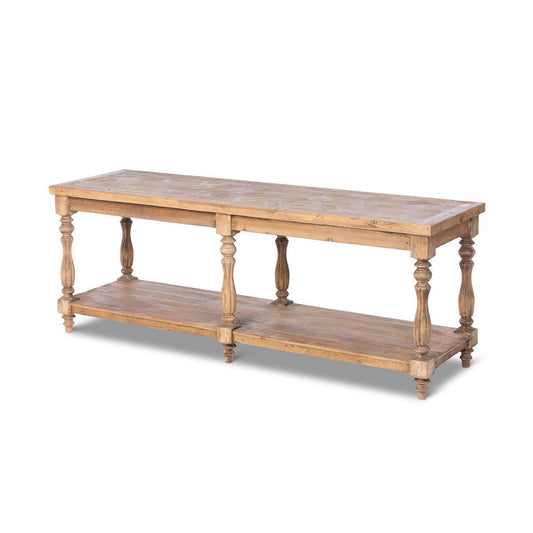 French Country Honeycomb Parquet Long Console Table-Buffet Sideboard-tbgypsysoul