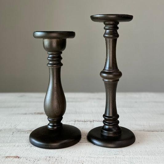 french-country-turned-wood-candlestick-large-home-decor-park-hill-Threadbare Gypsy Soul