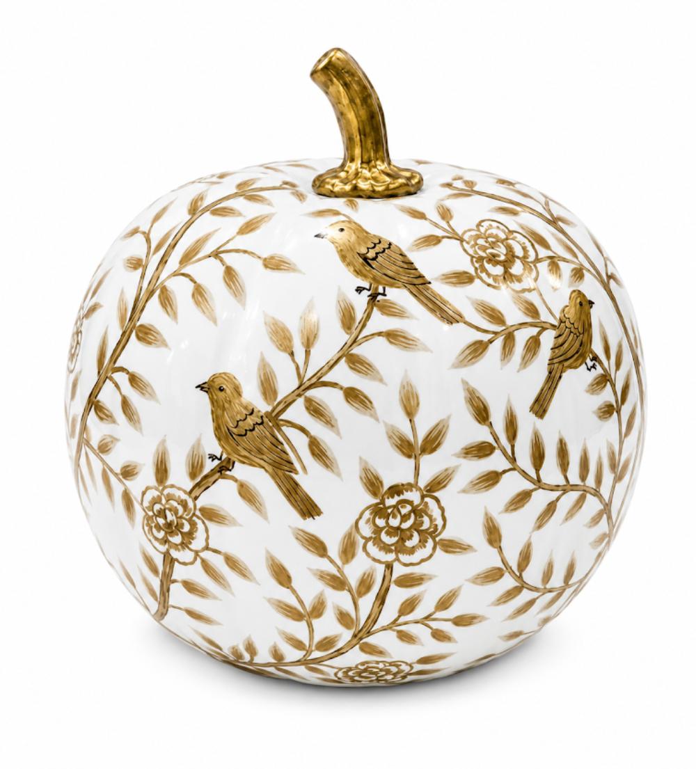 Gold Bird & Vine Pumpkin-Shop-tbgypsysoul