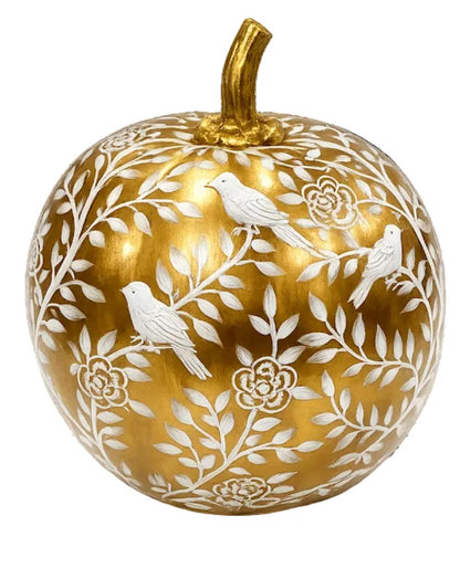 Gold Bird & Vine Silhouette Pumpkin-Shop-tbgypsysoul