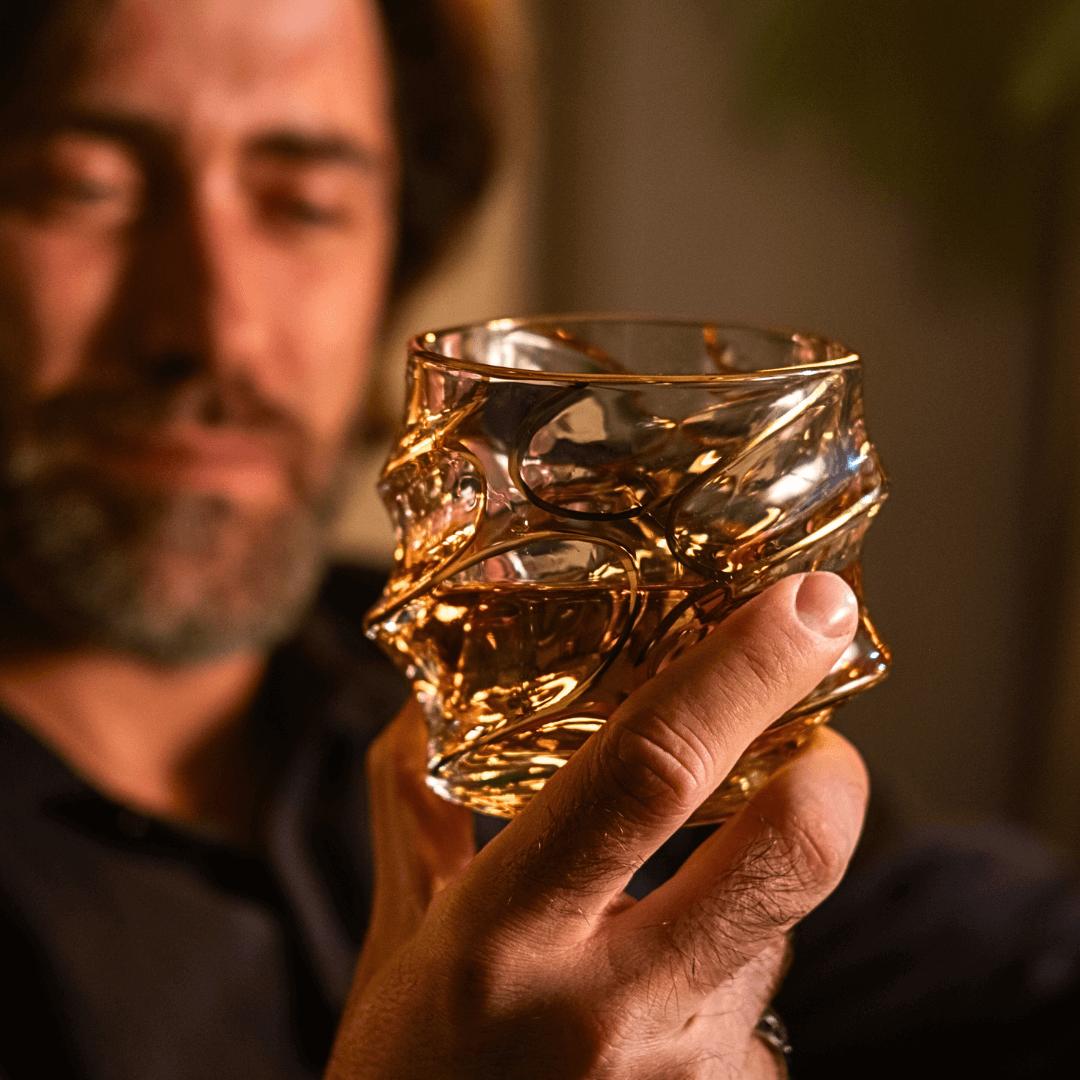 Gold Line Storm Japanese Crystal Whisky Glass-tbgypsysoul