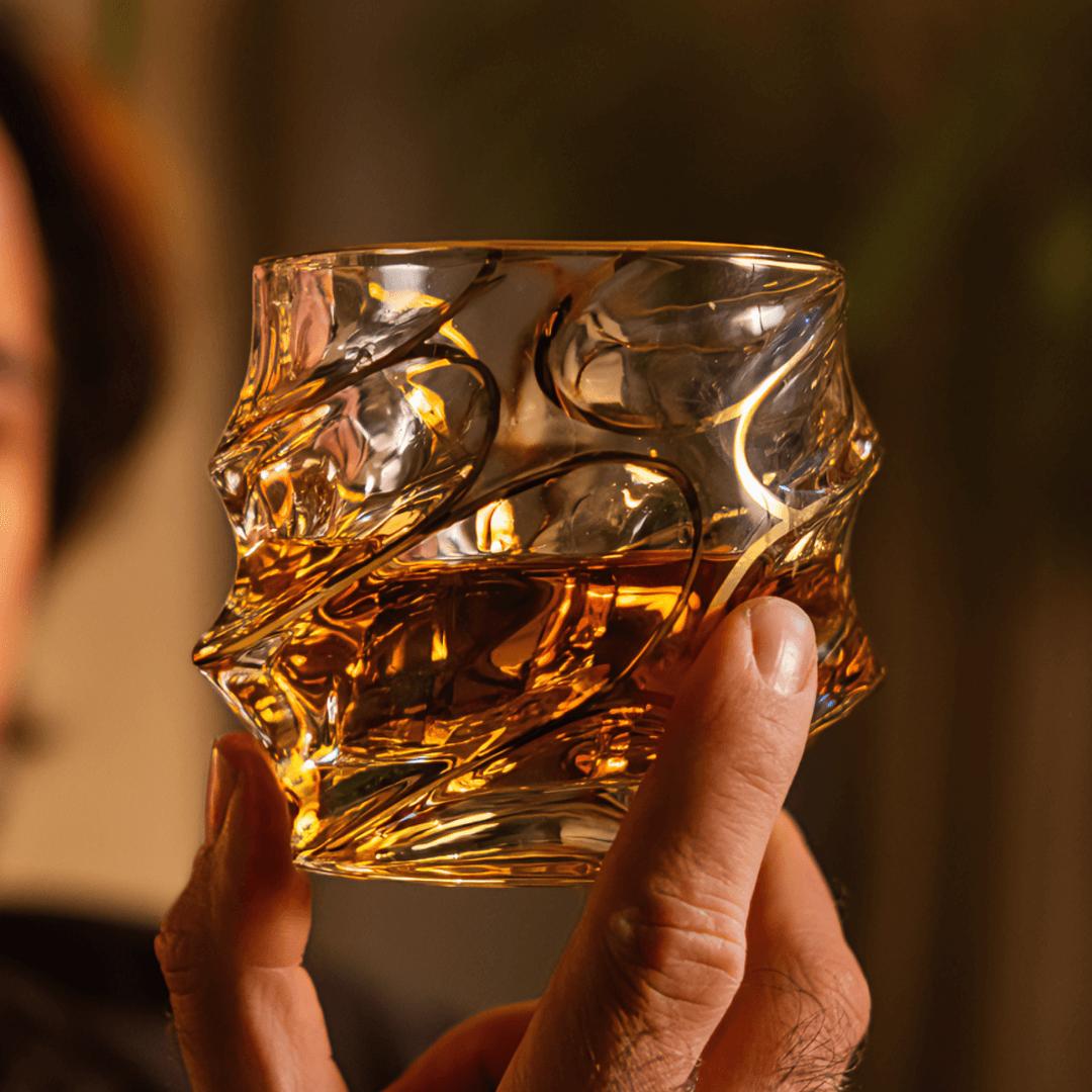 Gold Line Storm Japanese Crystal Whisky Glass-tbgypsysoul