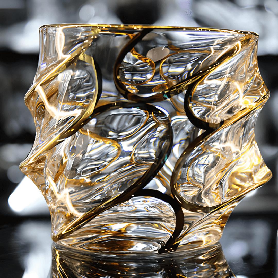 Gold Line Storm Japanese Crystal Whisky Glass-tbgypsysoul