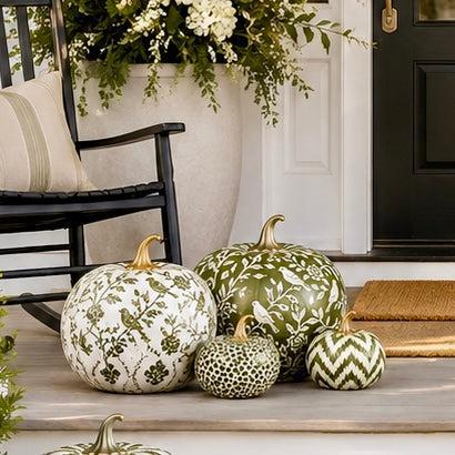 Green Bird & Vine Pumpkin-Shop-tbgypsysoul