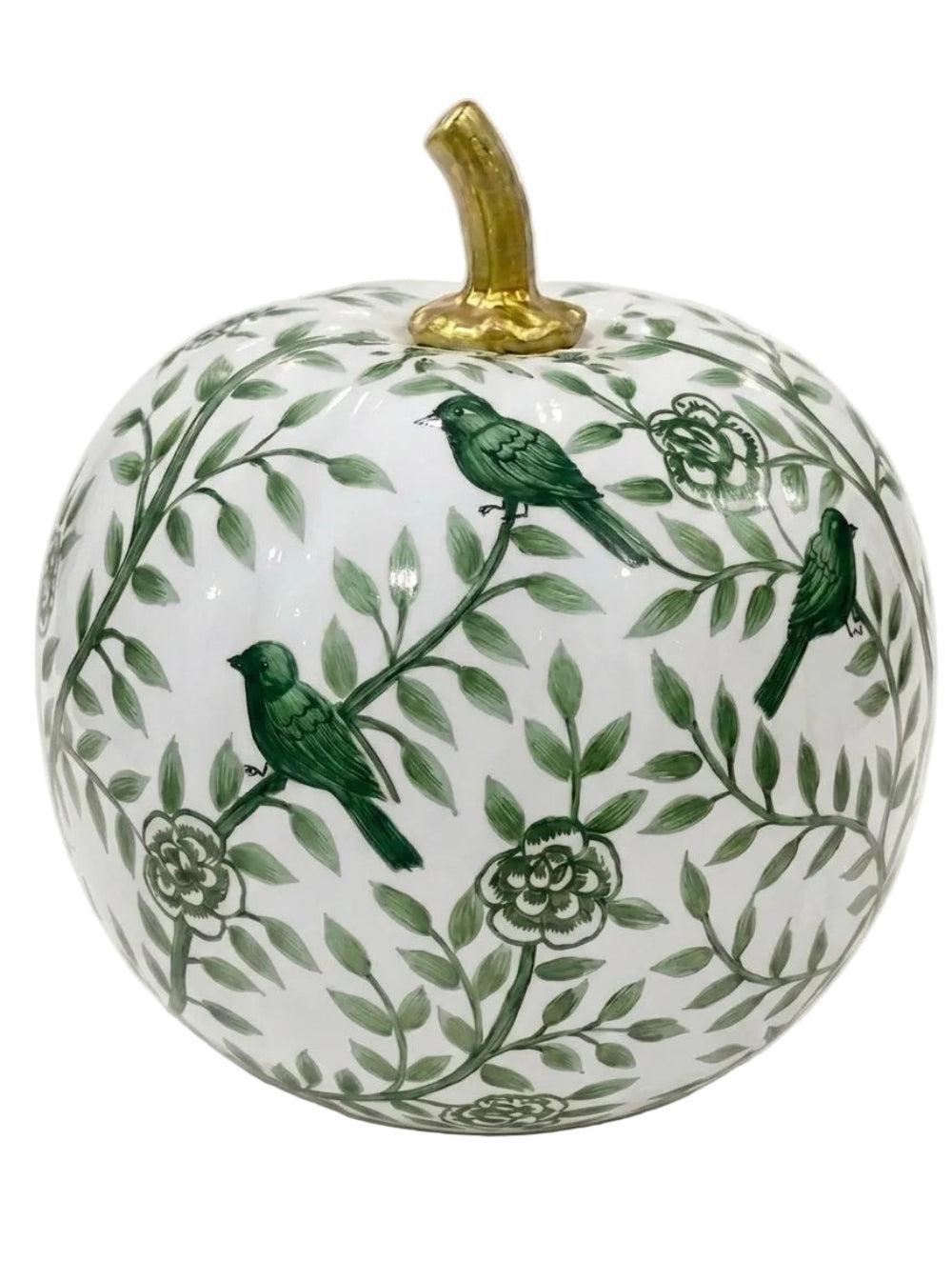 Green Bird & Vine Pumpkin-Shop-tbgypsysoul