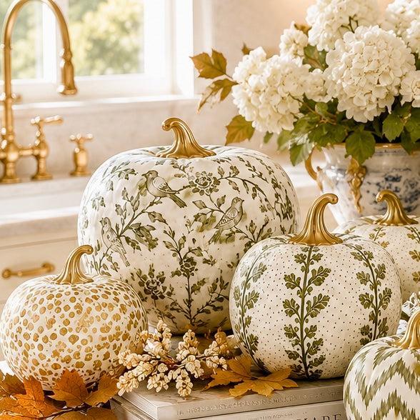 Green Bird & Vine Pumpkin-Shop-tbgypsysoul