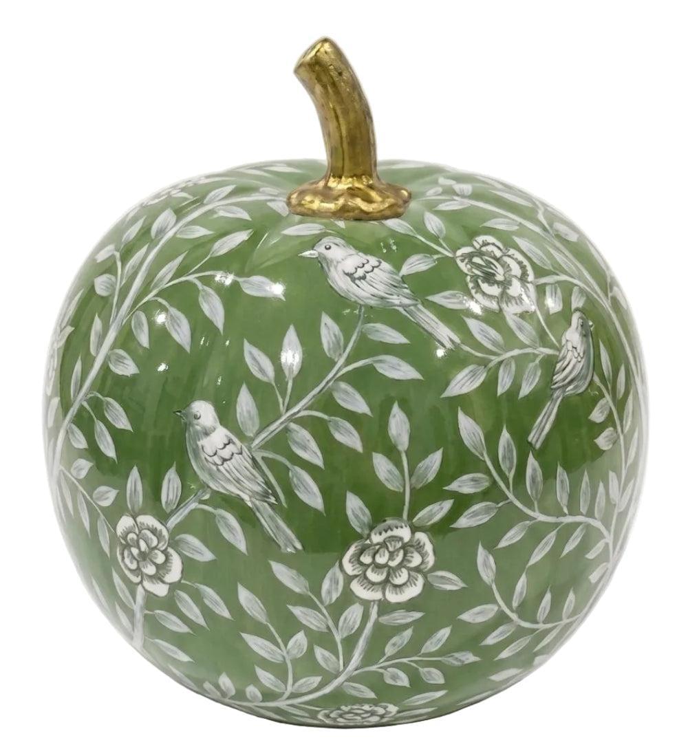 Green Bird & Vine Silhouette Pumpkin-Shop-tbgypsysoul