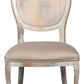 Grey Oak & Grey Oval Cane Back Dining Chair, Set of 2 - White Glove Included